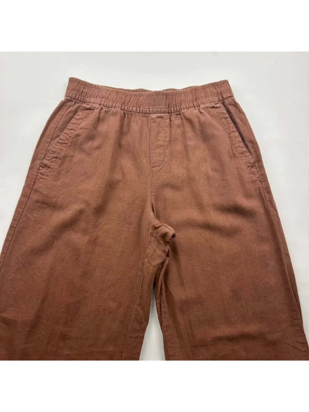 Old Navy Maplewood Brown Linen Blend Wide Leg Pants XS